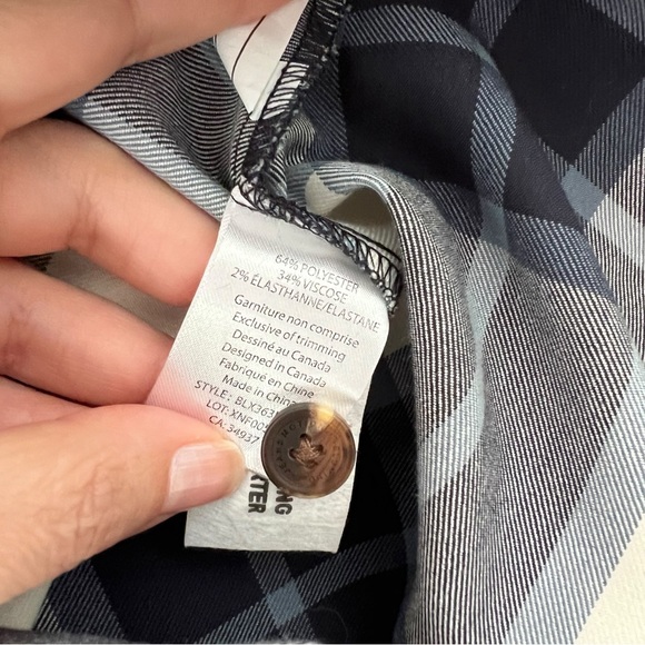 Blumind Shirt NWT Plaid Blue Grey White Flannel Kids Size 8 - Picture 5 of 6